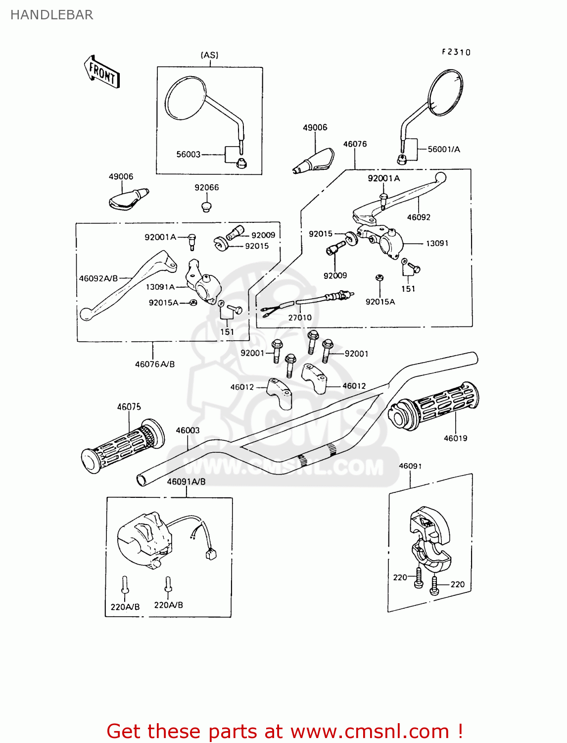 HANDLEBAR KE100-B6 1987 UNITED KINGDOM AS