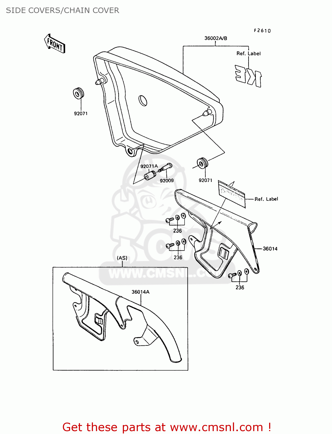 SIDE COVERS/CHAIN COVER KE100-B6 1987 UNITED KINGDOM AS
