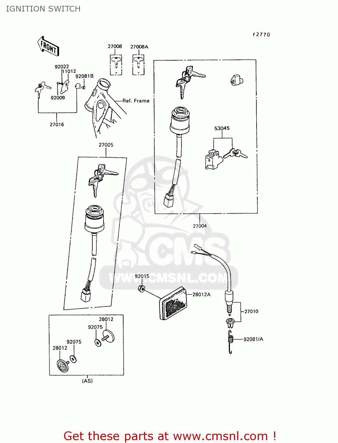 IGNITION SWITCH KE100-B6 1987 UNITED KINGDOM AS