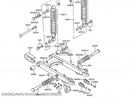 SWINGARM/SHOCK ABSORBER - KE100-B6 1987 UNITED KINGDOM AS