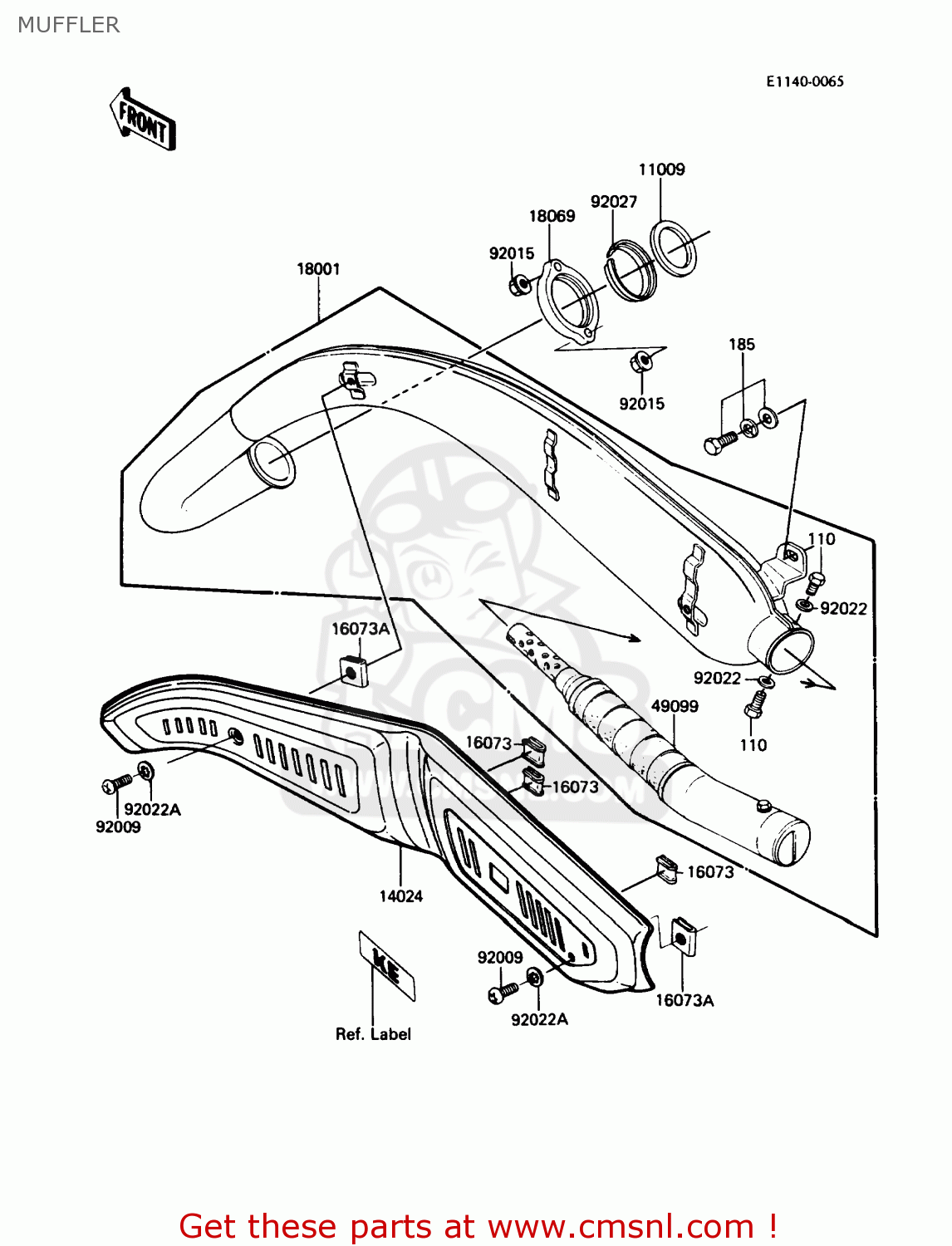 MUFFLER KE100-B6 1987 USA