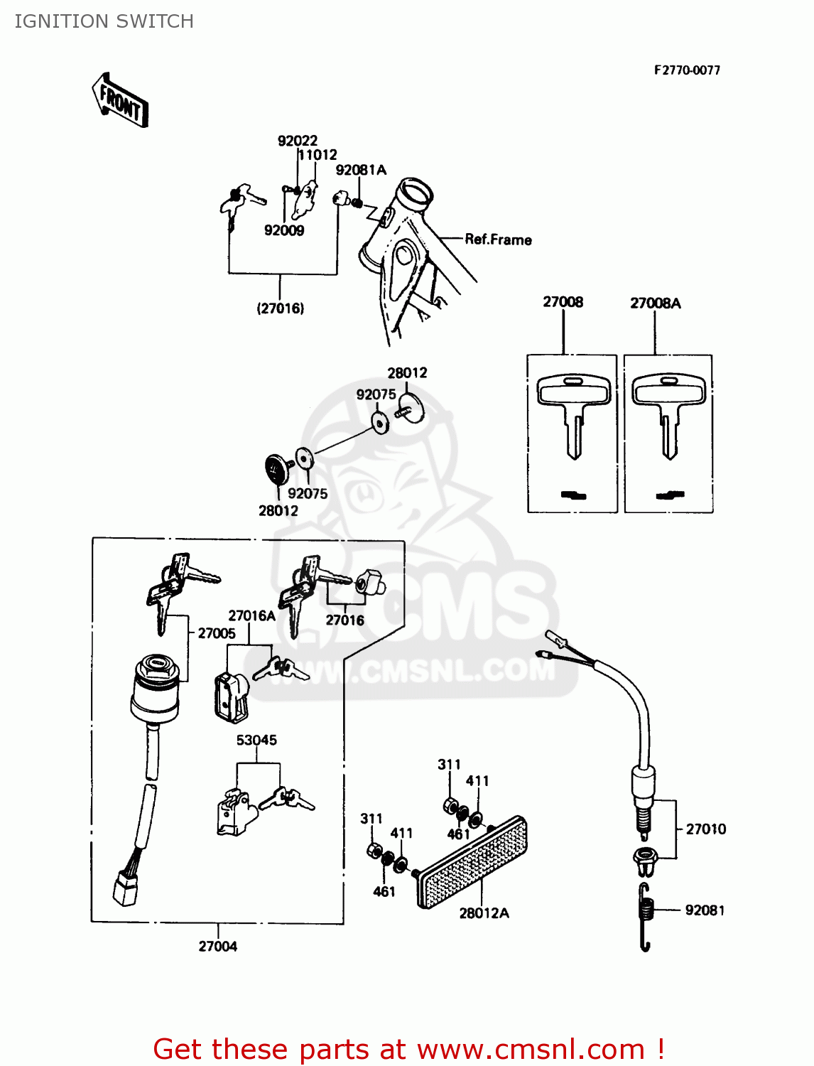 IGNITION SWITCH KE100-B6 1987 USA