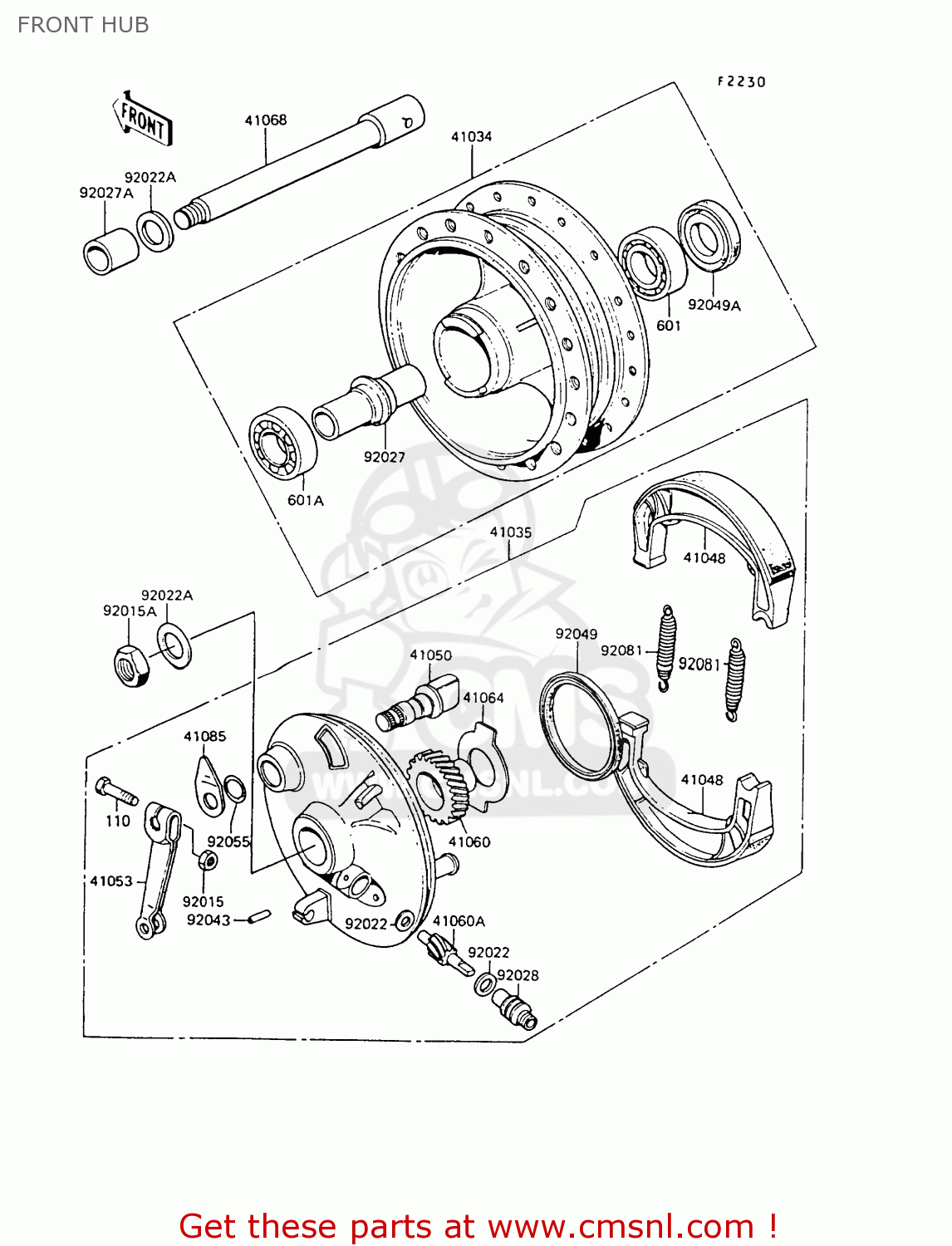 FRONT HUB KE100-B7 1988 UNITED KINGDOM