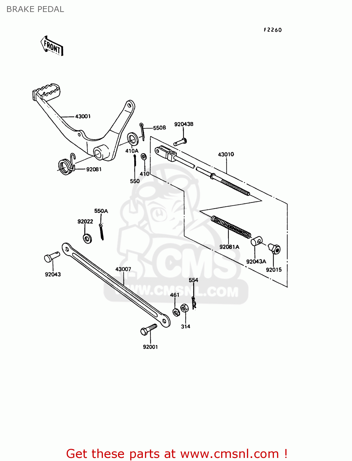 BRAKE PEDAL KE100-B7 1988 UNITED KINGDOM