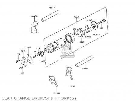 GEAR CHANGE DRUM/SHIFT FORK(S) - KE100-B7 1988 UNITED KINGDOM