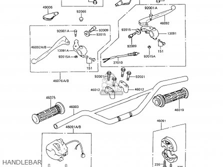 HANDLEBAR - KE100-B7 1988 UNITED KINGDOM