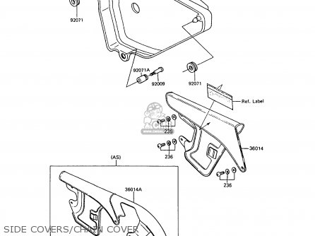 SIDE COVERS/CHAIN COVER - KE100-B7 1988 UNITED KINGDOM