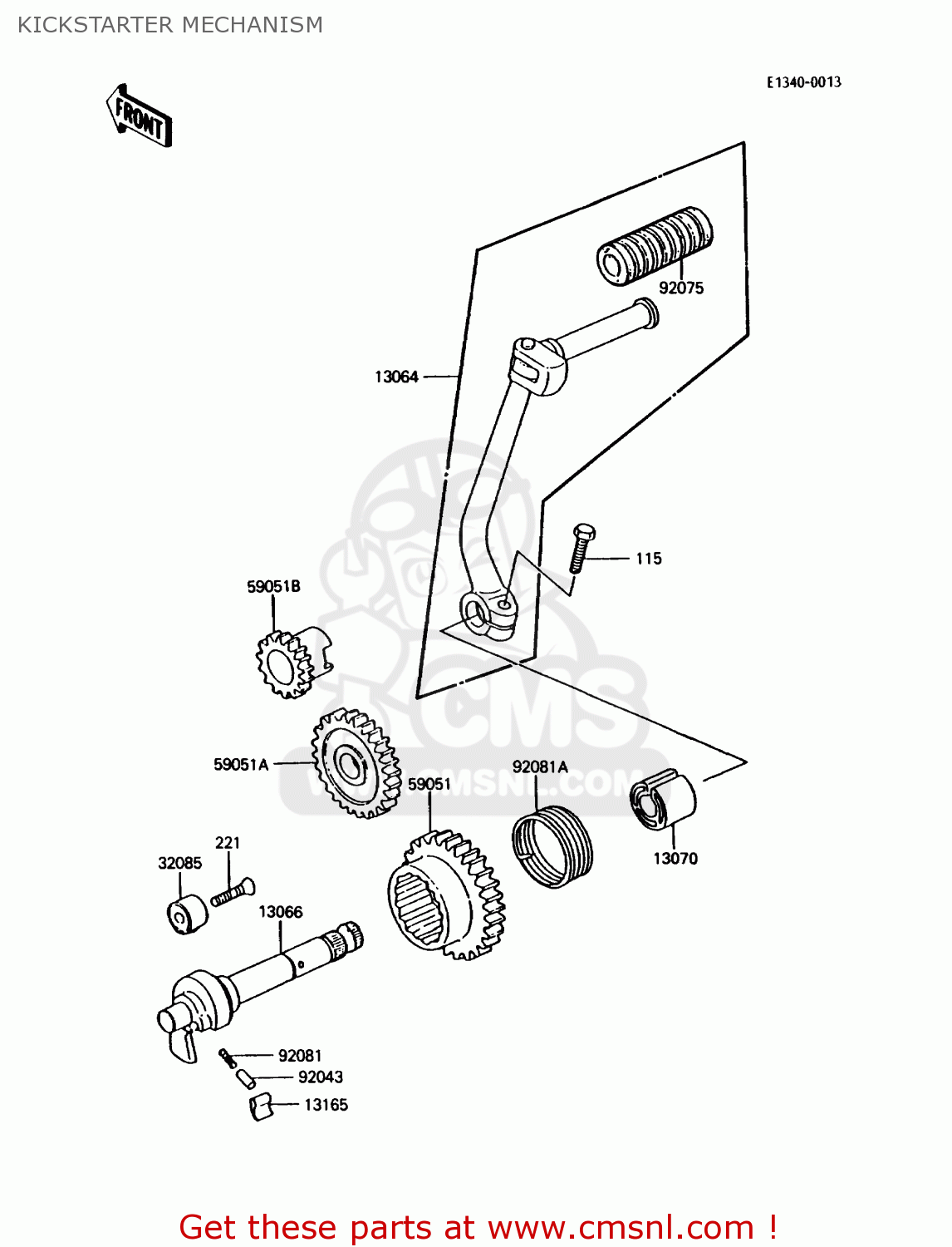 KICKSTARTER MECHANISM KE100-B7 1988 USA