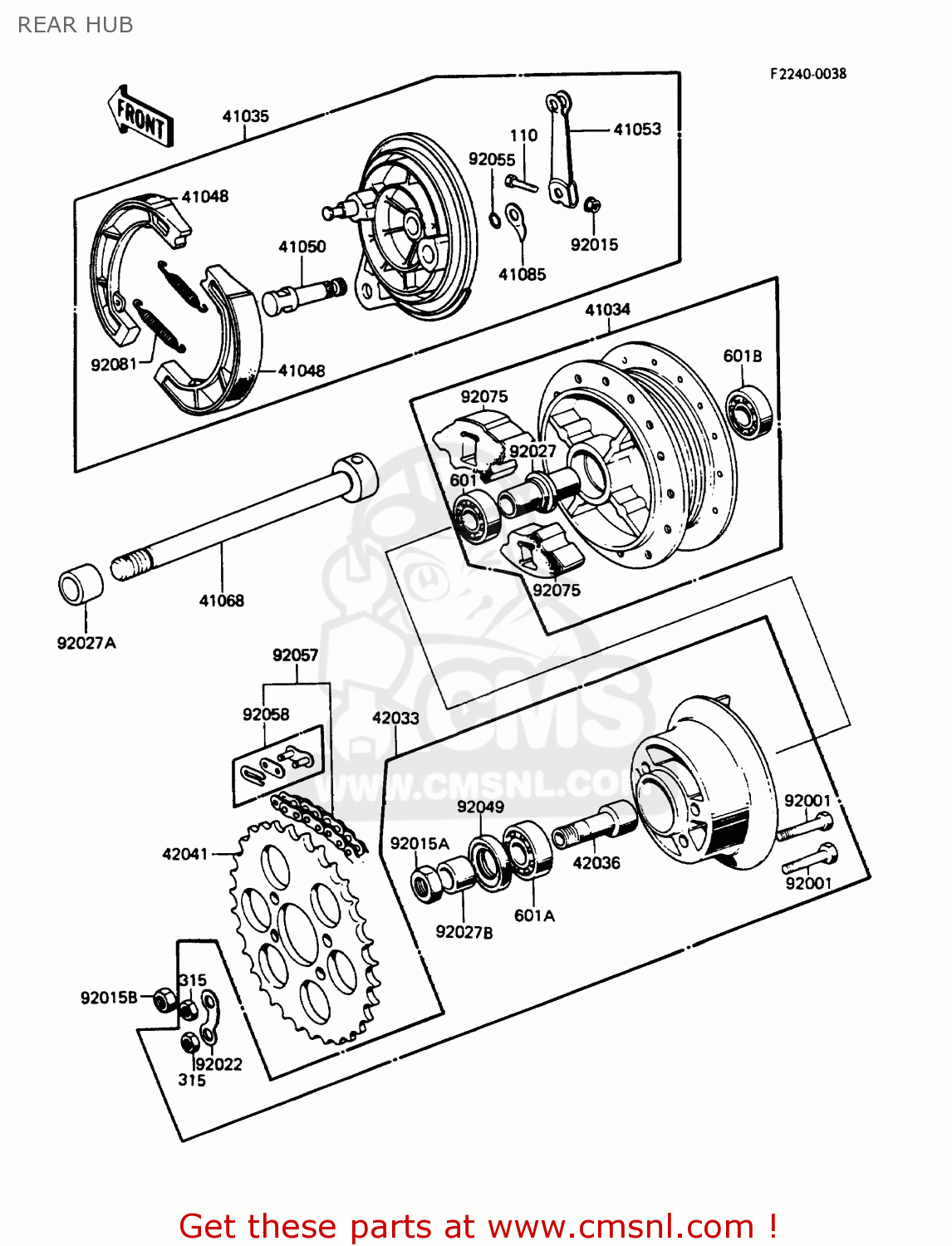 REAR HUB KE100-B7 1988 USA