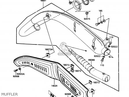 MUFFLER - KE100-B8 1989 USA