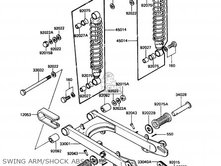 SWING ARM/SHOCK ABSORBER - KE100-B8 1989 USA