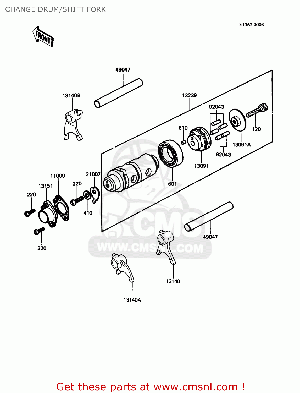 CHANGE DRUM/SHIFT FORK KE100-B9 1990 USA