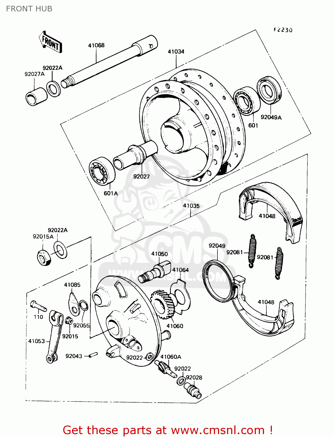 FRONT HUB KE100-B9 1990 USA