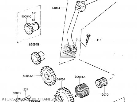 KICKSTARTER MECHANISM - KE100B1 1982 UNITED KINGDOM