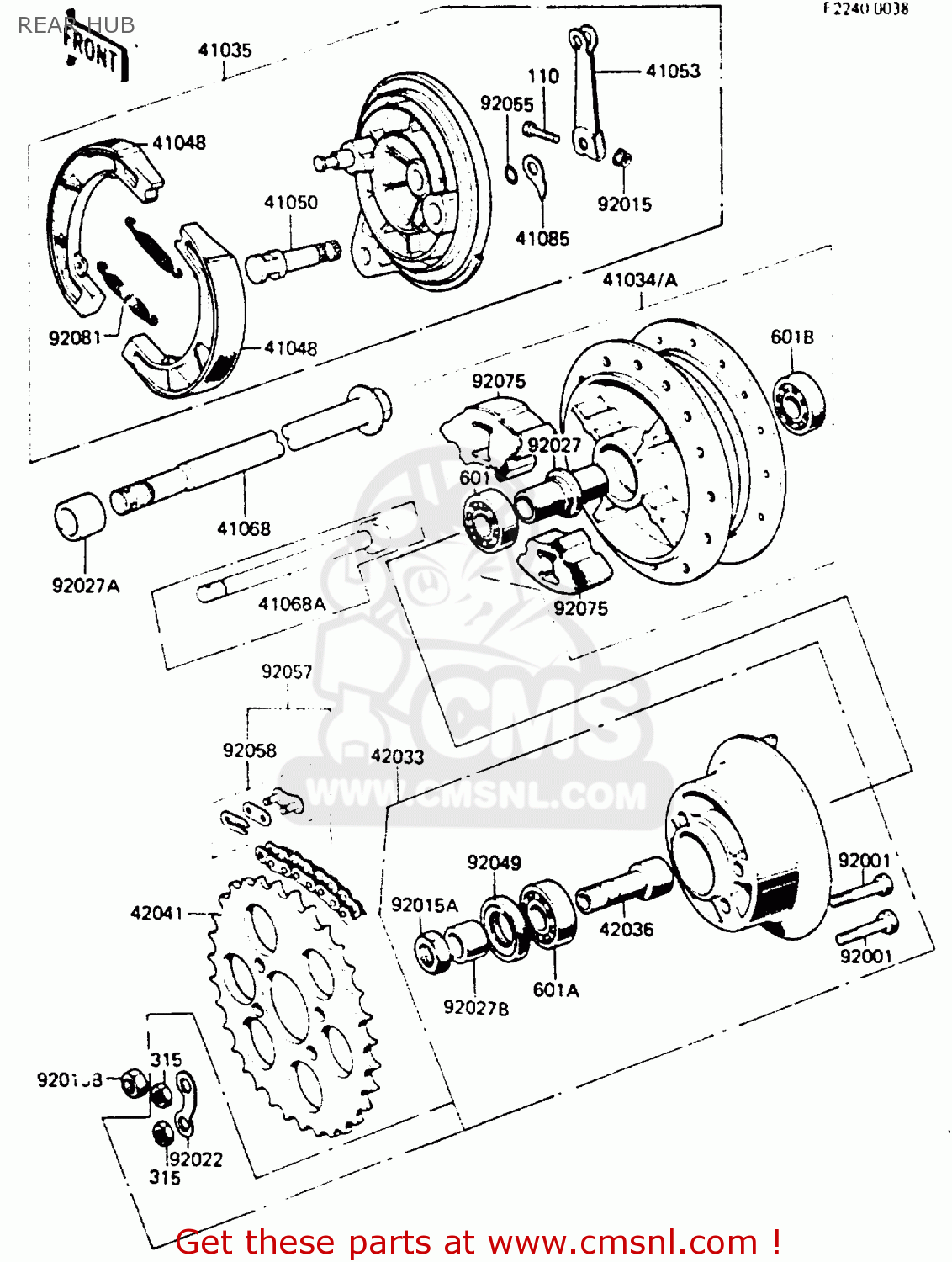 REAR HUB KE100B2 1983 EUROPE UK