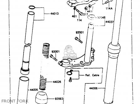 FRONT FORK - KE100B3 1984 EUROPE UK