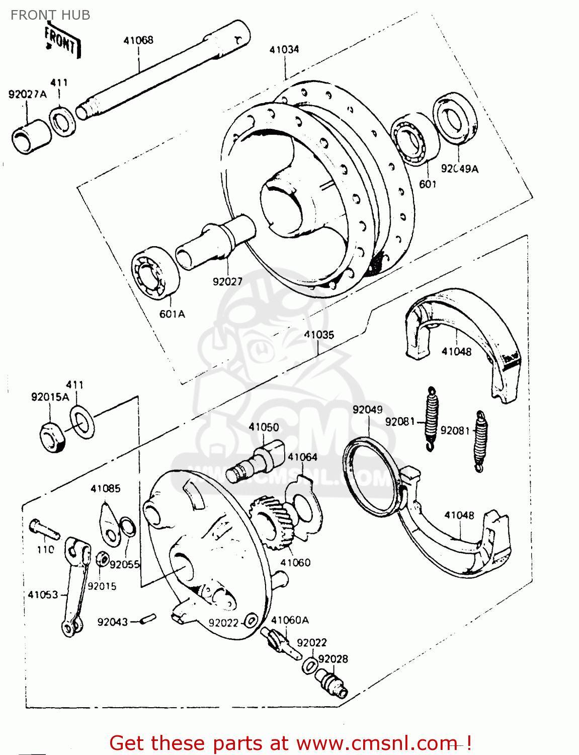 FRONT HUB KE100B4 1985 EUROPE UK NR