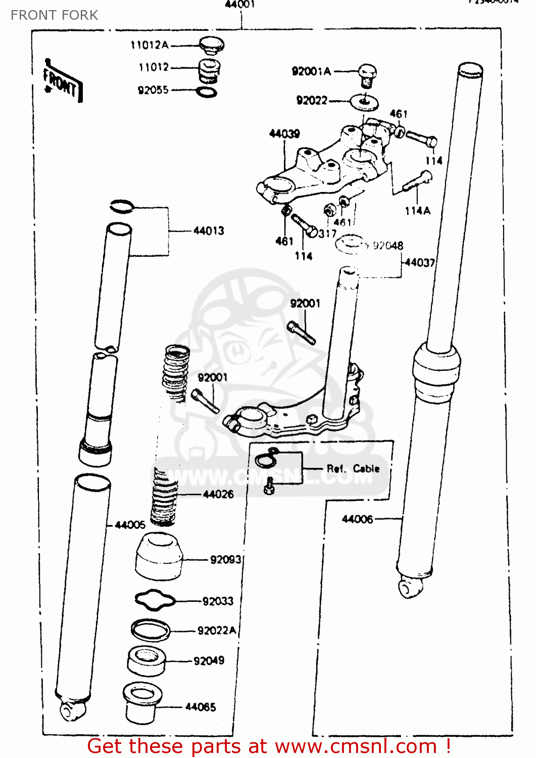 FRONT FORK KE100B4 1985 EUROPE UK NR