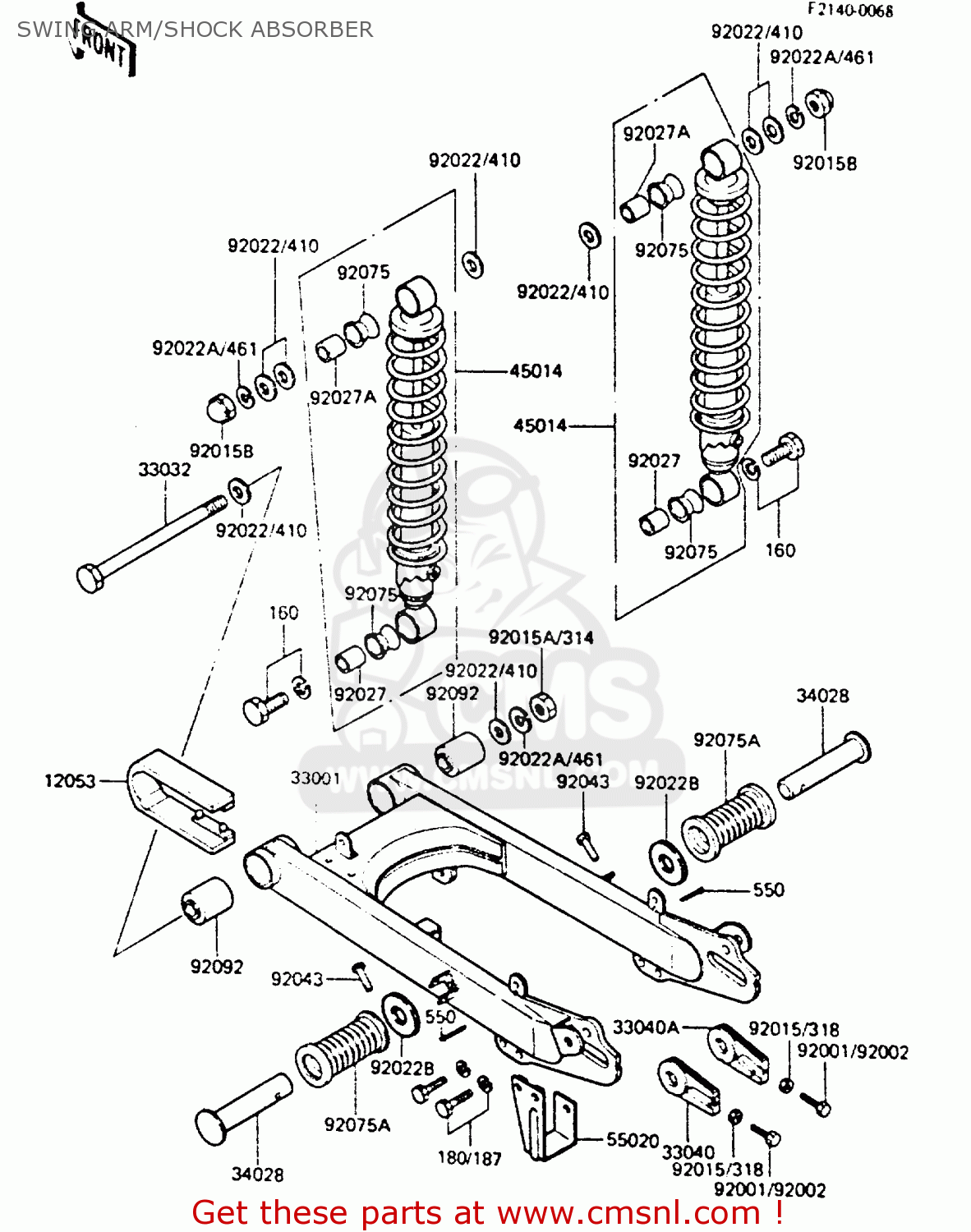 SWING ARM/SHOCK ABSORBER KE100B4 1985 EUROPE UK NR