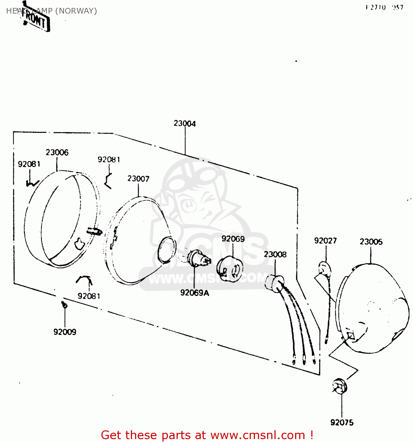 HEAD LAMP (NORWAY) KE100B4 1985 EUROPE UK NR