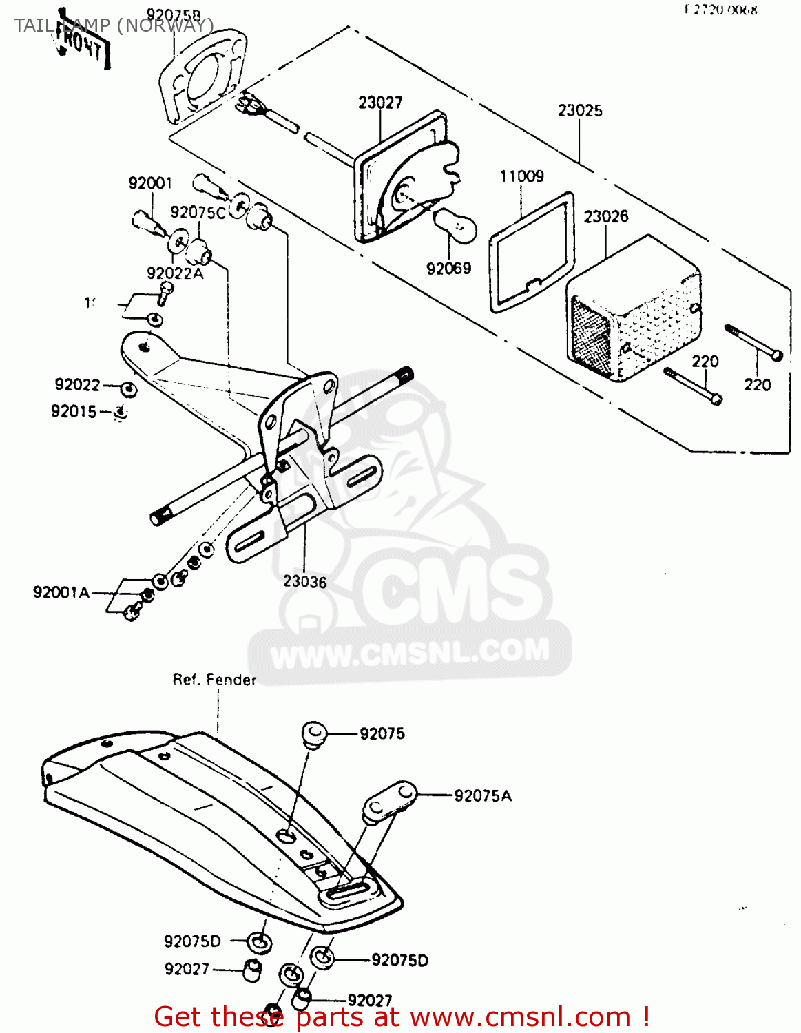TAIL LAMP (NORWAY) KE100B4 1985 EUROPE UK NR