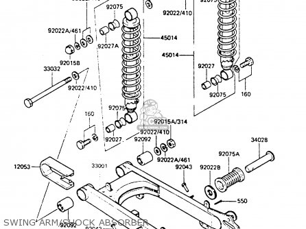SWING ARM/SHOCK ABSORBER - KE100B4 1985 EUROPE UK NR