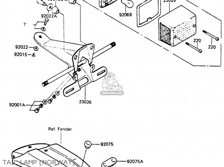 TAIL LAMP (NORWAY) - KE100B4 1985 EUROPE UK NR