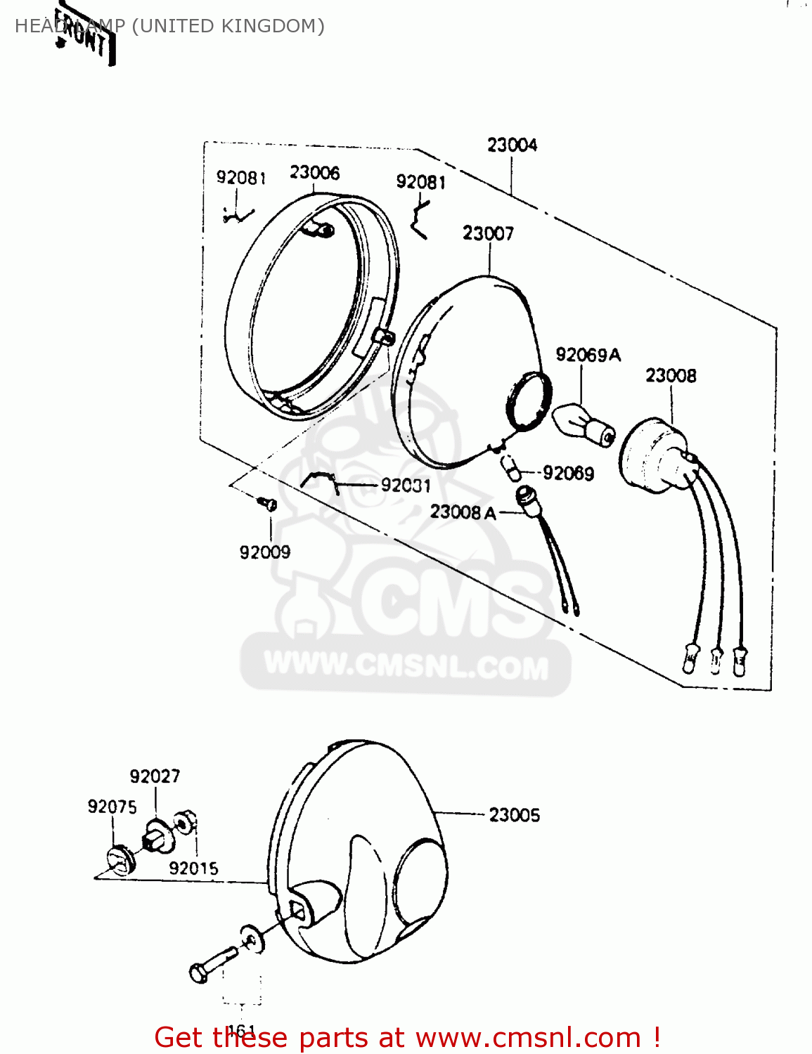 HEAD LAMP (UNITED KINGDOM) KE100B5 1986 EUROPE UK