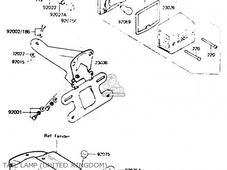TAIL LAMP (UNITED KINGDOM) - KE100B5 1986 EUROPE UK