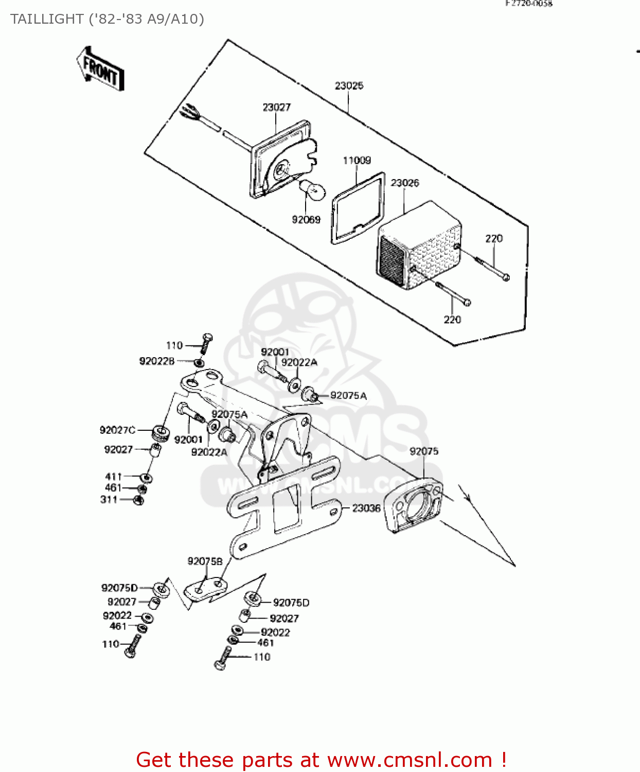 TAILLIGHT ('82-'83 A9/A10) KE125-A10 KE125 1983 USA USA CANADA