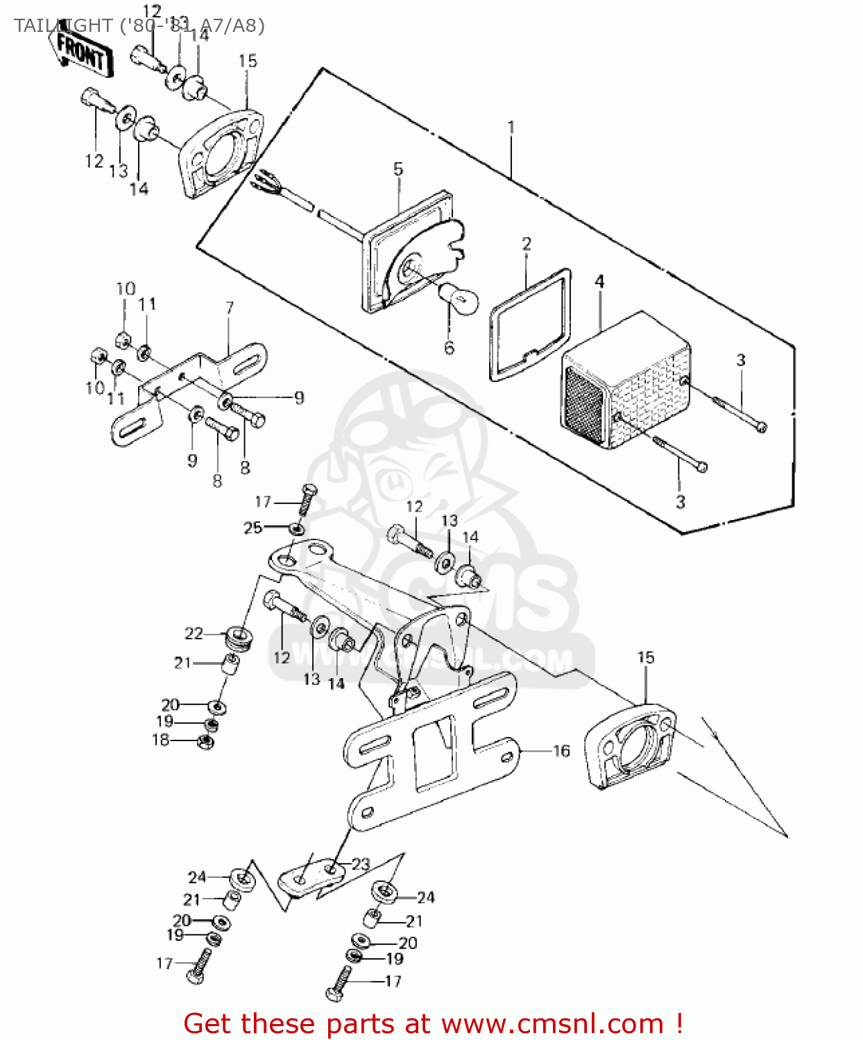 TAILLIGHT ('80-'81 A7/A8) KE125-A10 KE125 1983 USA USA CANADA