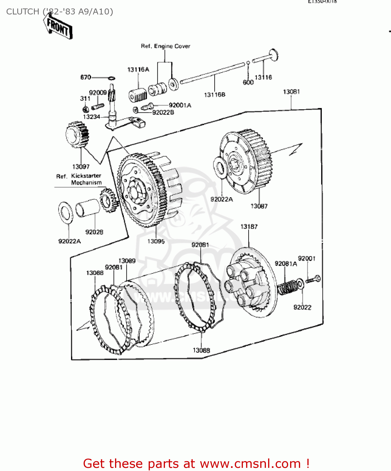 CLUTCH ('82-'83 A9/A10) KE125-A10 KE125 1983 USA USA CANADA