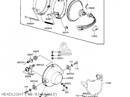 HEADLIGHT ('82-'83 A9/A10) - KE125-A10 KE125 1983 USA USA CANADA