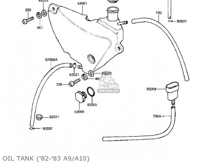 OIL TANK ('82-'83 A9/A10) - KE125-A10 KE125 1983 USA USA CANADA