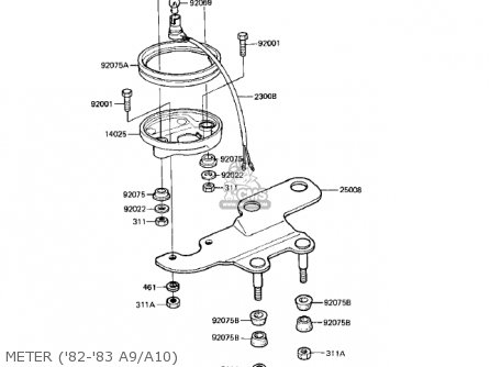 METER ('82-'83 A9/A10) - KE125-A10 KE125 1983 USA USA CANADA