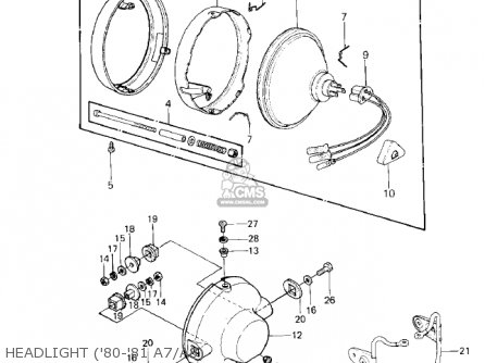 HEADLIGHT ('80-'81 A7/A8) - KE125-A10 KE125 1983 USA USA CANADA