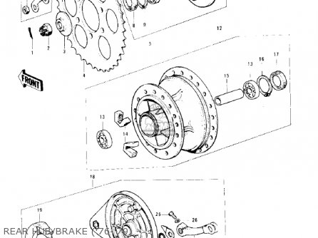 Kawasaki KE125-A3 KE125 1976 USA CANADA parts lists and schematics