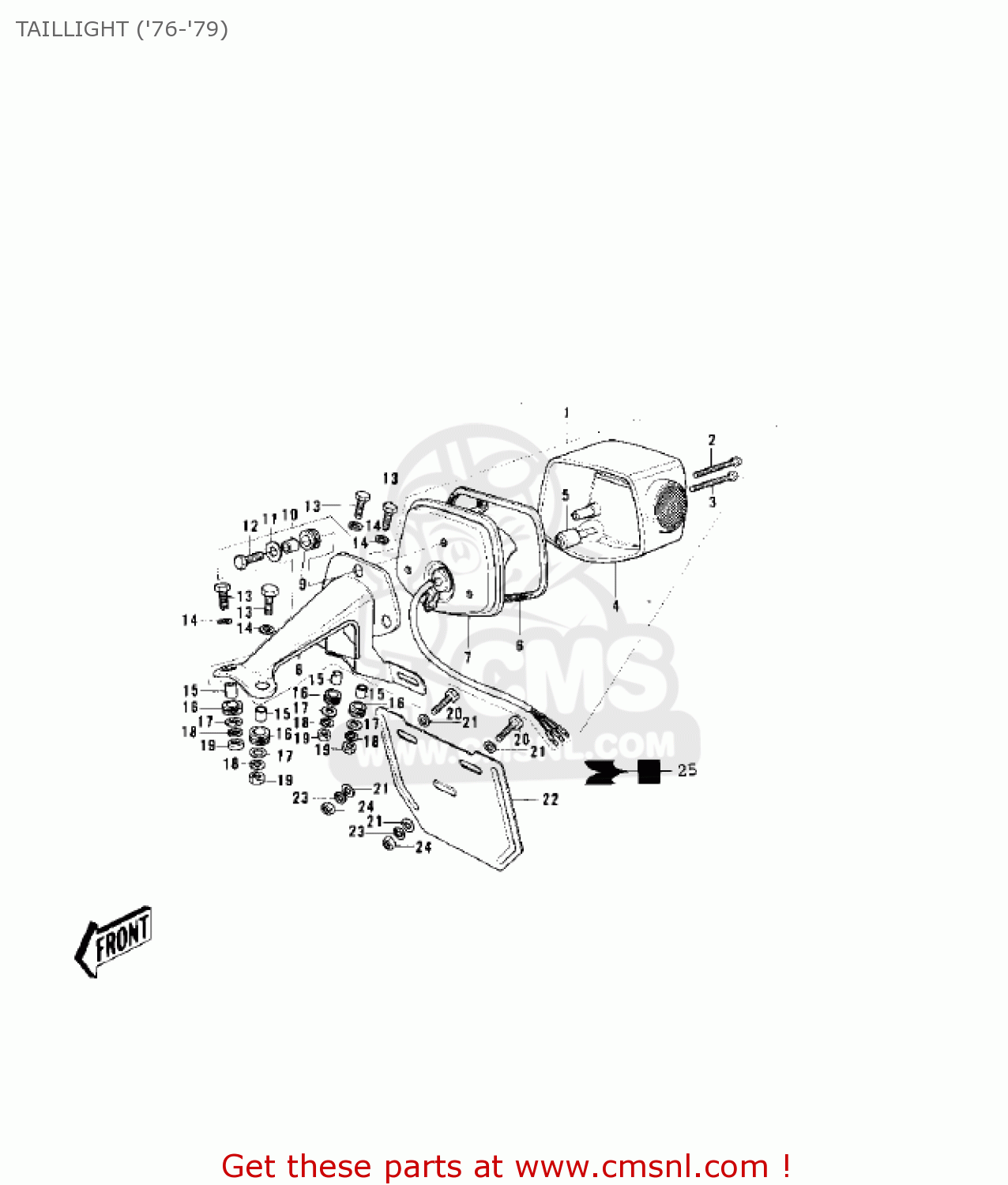 TAILLIGHT ('76-'79) KE125-A3 KE125 1976 USA CANADA