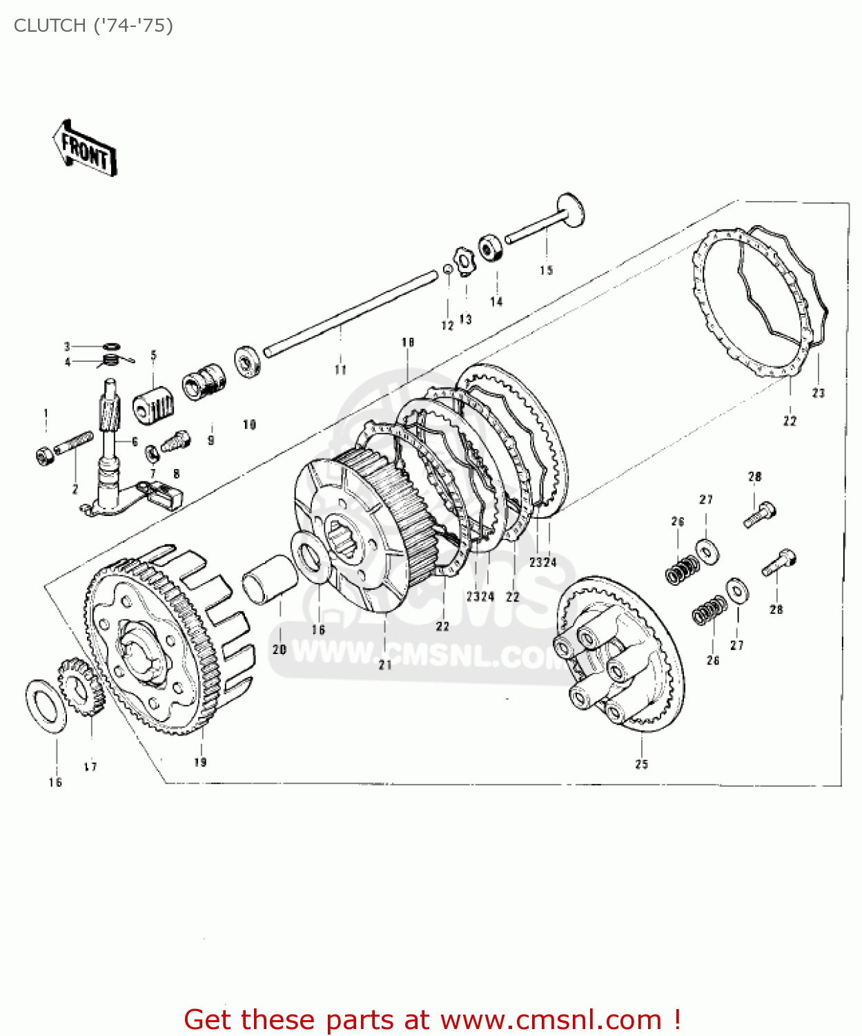 CLUTCH ('74-'75) KE125-A3 KE125 1976 USA CANADA