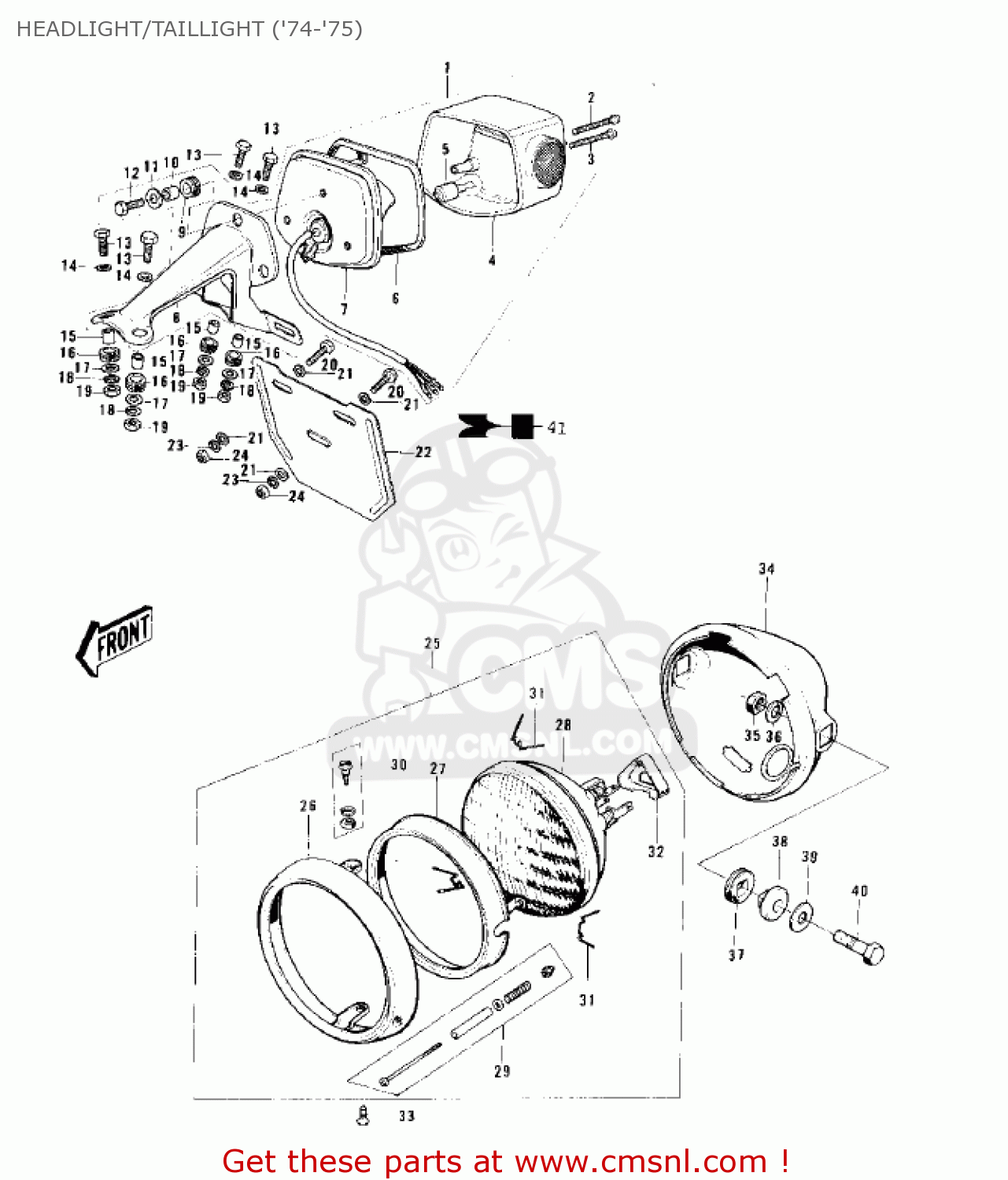 HEADLIGHT/TAILLIGHT ('74-'75) KE125-A3 KE125 1976 USA CANADA