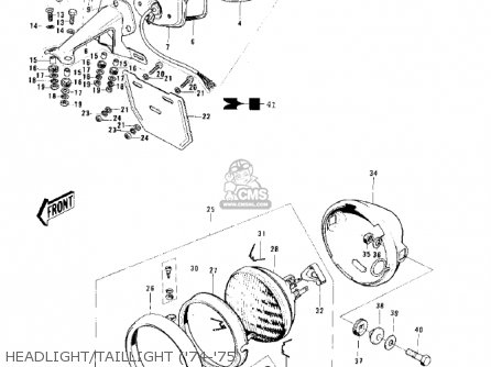 HEADLIGHT/TAILLIGHT ('74-'75) - KE125-A3 KE125 1976 USA CANADA