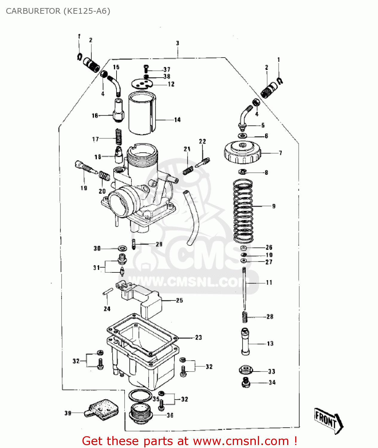 CARBURETOR (KE125-A6) KE125-A4 KE125 1977 USA CANADA