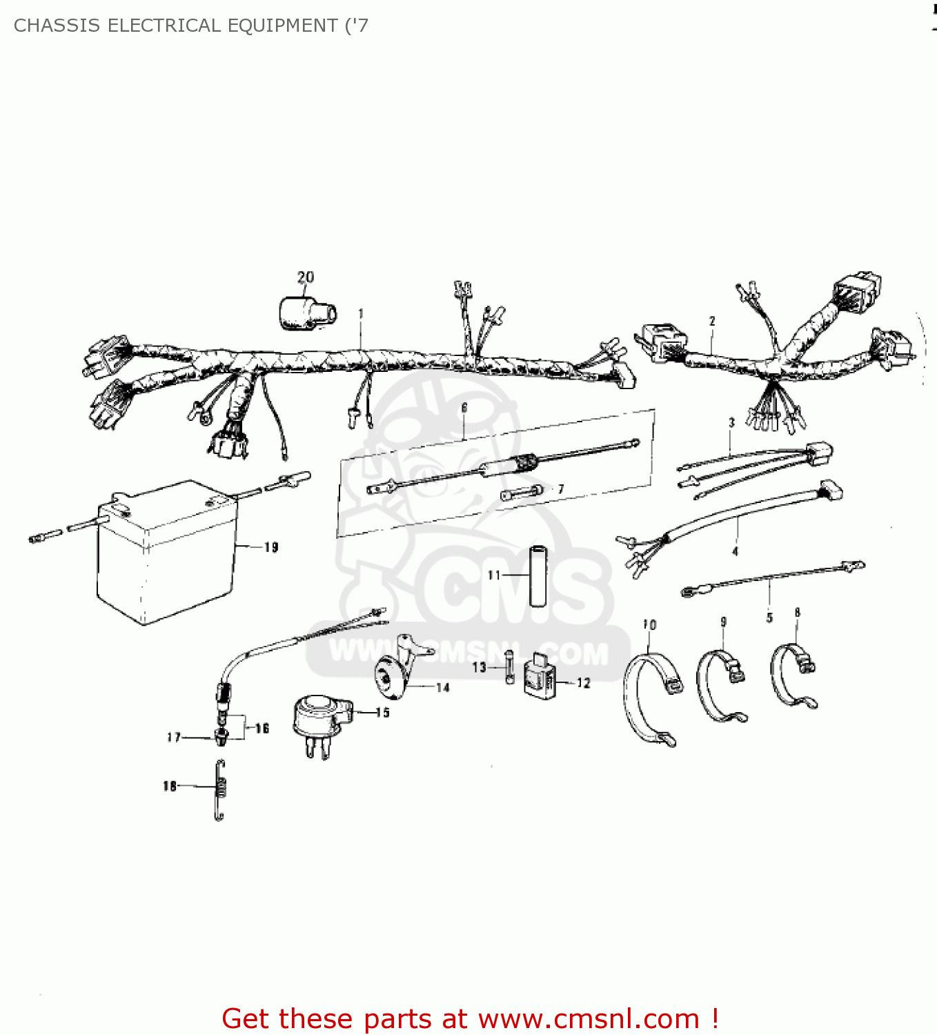CHASSIS ELECTRICAL EQUIPMENT ('7 KE125-A4 KE125 1977 USA CANADA