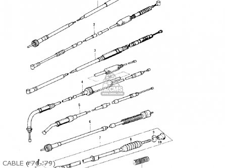 CABLE ('76-'79) - KE125-A4 KE125 1977 USA CANADA