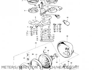 METERS/IGNITION SWITCH/HEADLIGHT - KE125-A4 KE125 1977 USA CANADA