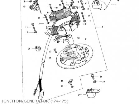 IGNITION/GENERATOR ('74-'75) - KE125-A4 KE125 1977 USA CANADA