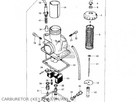 CARBURETOR (KE125-A3/A4/A5) - KE125-A4 KE125 1977 USA CANADA