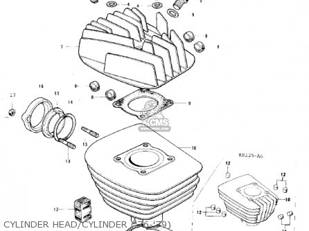 CYLINDER HEAD/CYLINDER ('76-'79) - KE125-A4 KE125 1977 USA CANADA