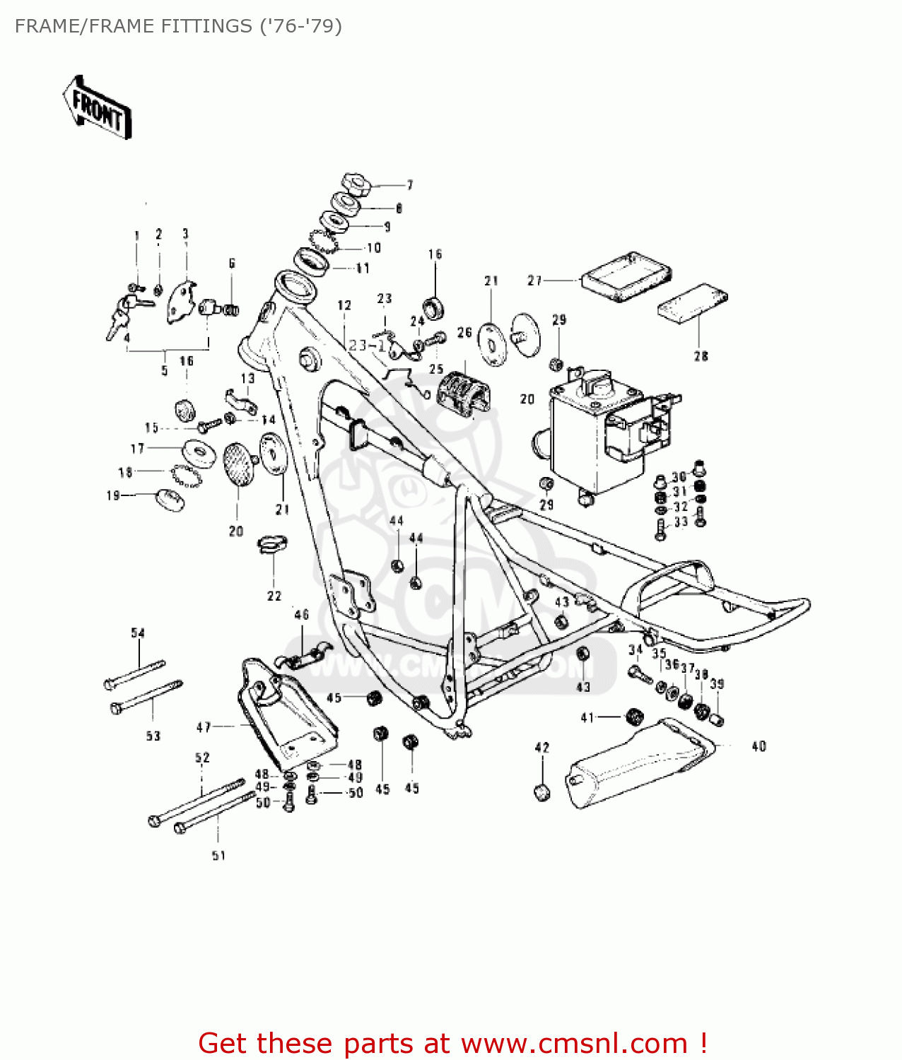 FRAME/FRAME FITTINGS ('76-'79) KE125-A5 KE125 1978 USA CANADA