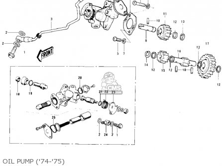OIL PUMP ('74-'75) - KE125-A5 KE125 1978 USA CANADA